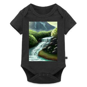Forest River Wasserfall - Baby Premium Kurzarmbody - Schwarz - Vorne