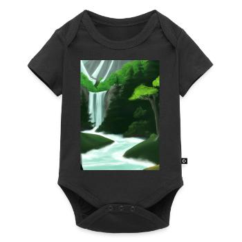 Forest River Wasserfall - Baby Premium Kurzarmbody - Schwarz - Vorne