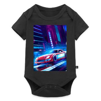 Sportwagen in der Großstadt - Baby Premium Kurzarmbody - Schwarz - Vorne