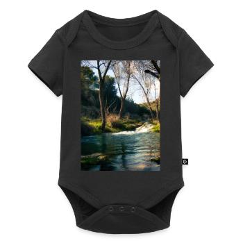 Forest River Wasserfall - Baby Premium Kurzarmbody - Schwarz - Vorne