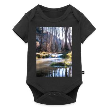 Forest River Wasserfall - Baby Premium Kurzarmbody - Schwarz - Vorne