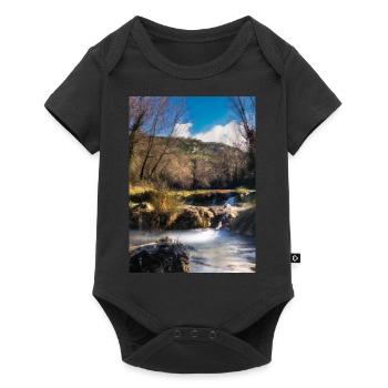 Forest River Wasserfall - Baby Premium Kurzarmbody - Schwarz - Vorne