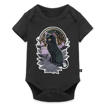 black cat gothic style - Baby Premium short-sleeve bodysuit - black - Front