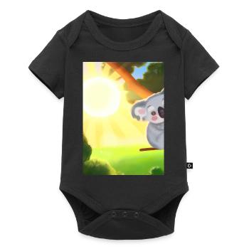 Ein Koala hängt an einem Baum - Baby Premium Kurzarmbody - Schwarz - Vorne