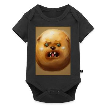 Kartoffel-Hund-Gesicht - Baby Premium Kurzarmbody - Schwarz - Vorne