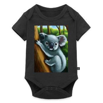 Ein Koala hängt an einem Baum - Baby Premium Kurzarmbody - Schwarz - Vorne