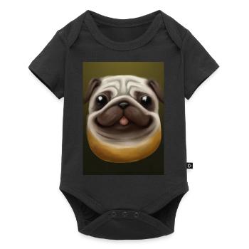Kartoffel-Hund-Gesicht - Baby Premium Kurzarmbody - Schwarz - Vorne
