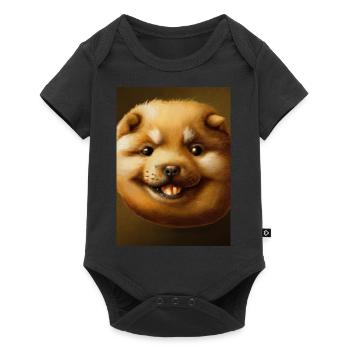 Kartoffel-Hund-Gesicht - Baby Premium Kurzarmbody - Schwarz - Vorne