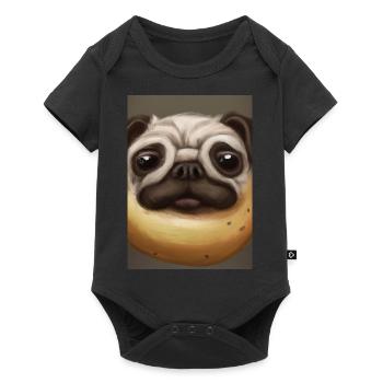 Kartoffel-Hund-Gesicht - Baby Premium Kurzarmbody - Schwarz - Vorne