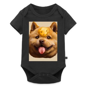 Kartoffel-Hund-Gesicht - Baby Premium Kurzarmbody - Schwarz - Vorne