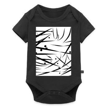 Linien und Punkte - Baby Premium Kurzarmbody - Schwarz - Vorne