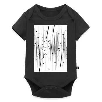 Linien und Punkte - Baby Premium Kurzarmbody - Schwarz - Vorne