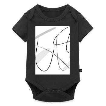 Linien und Punkte - Baby Premium Kurzarmbody - Schwarz - Vorne