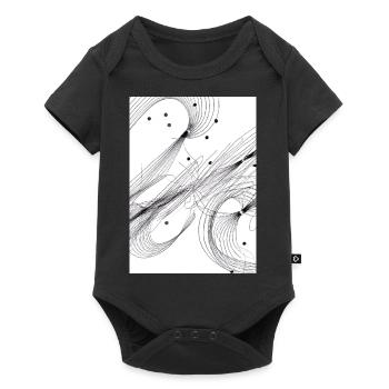 Linien und Punkte - Baby Premium Kurzarmbody - Schwarz - Vorne