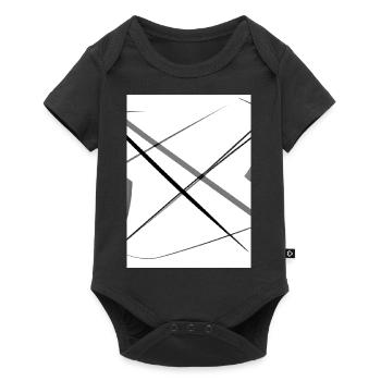 Linien und Punkte - Baby Premium Kurzarmbody - Schwarz - Vorne