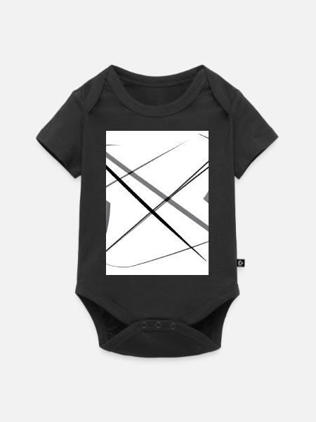 Linien und Punkte - Baby Premium Kurzarmbody - Schwarz