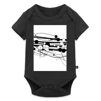 Linien und Punkte - Baby Premium Kurzarmbody - Schwarz - Vorne