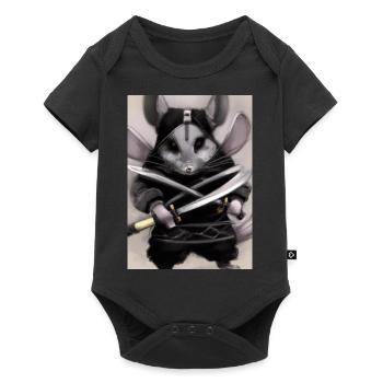Chinchilla im Ninja-Kostüm - Baby Premium Kurzarmbody - Schwarz - Vorne
