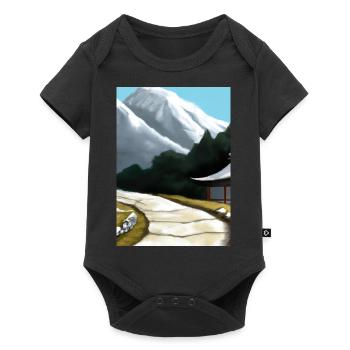 Pfad zu einem Berg - Baby Premium Kurzarmbody - Schwarz - Vorne