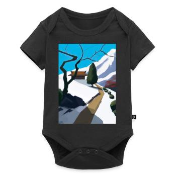 Pfad zu einem Berg - Baby Premium Kurzarmbody - Schwarz - Vorne
