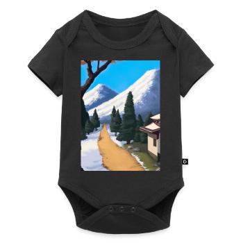 Pfad zu einem Berg - Baby Premium Kurzarmbody - Schwarz - Vorne