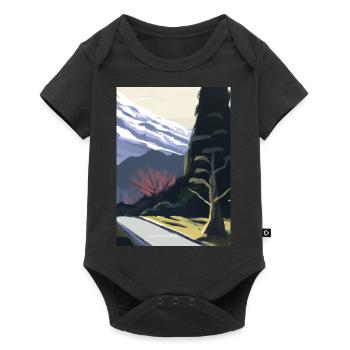 Pfad zu einem Berg - Baby Premium Kurzarmbody - Schwarz - Vorne