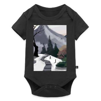 Pfad zu einem Berg - Baby Premium Kurzarmbody - Schwarz - Vorne