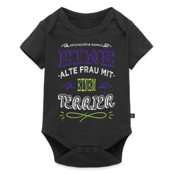 pudel lustig bluthund female smeilie hund - Baby Premium Kurzarmbody - Schwarz - Vorne