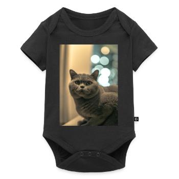 Britische Kurzhaarkatze - Baby Premium Kurzarmbody - Schwarz - Vorne