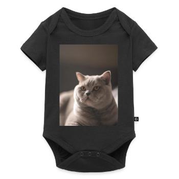 Britische Kurzhaarkatze - Baby Premium Kurzarmbody - Schwarz - Vorne