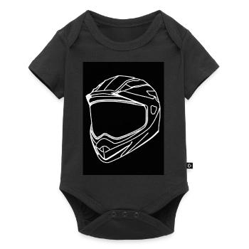 Motorradhelm - Baby Premium Kurzarmbody - Schwarz - Vorne