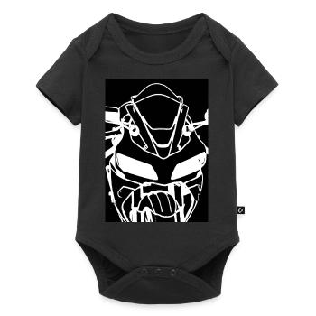 Umriss Motorrad - Baby Premium Kurzarmbody - Schwarz - Vorne