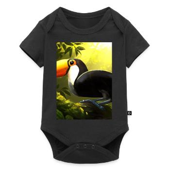 Tukan im Dschungel - Baby Premium Kurzarmbody - Schwarz - Vorne