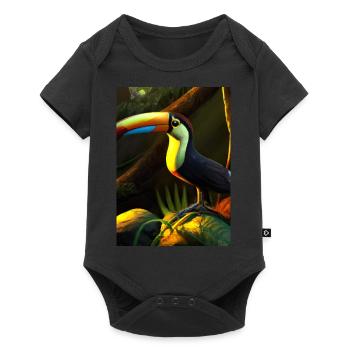 Tukan im Dschungel - Baby Premium Kurzarmbody - Schwarz - Vorne