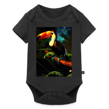 Tukan im Dschungel - Baby Premium Kurzarmbody - Schwarz - Vorne