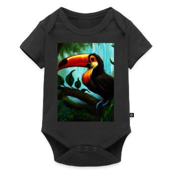 Tukan im Dschungel - Baby Premium Kurzarmbody - Schwarz - Vorne