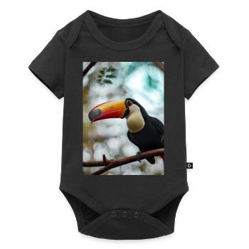 Tukan auf Ast - Baby Premium Kurzarmbody - Schwarz - Vorne