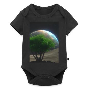 Baum auf dem Mond - Baby Premium Kurzarmbody - Schwarz - Vorne