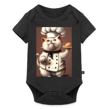 Chefkoch Katze - Baby Premium Kurzarmbody - Schwarz - Vorne