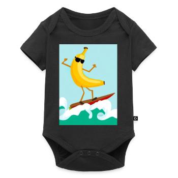 Surfen Banane - Baby Premium Kurzarmbody - Schwarz - Vorne