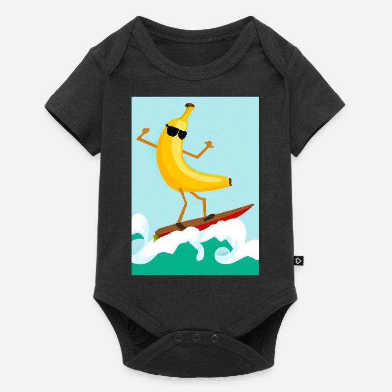 Surfen Banane - Baby Premium Kurzarmbody - Schwarz