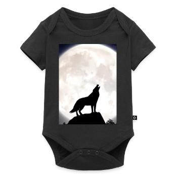 Wolf bei Nacht - Baby Premium Kurzarmbody - Schwarz - Vorne