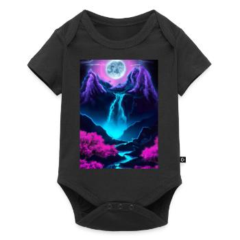 Mystischer Wasserfall - Baby Premium Kurzarmbody - Schwarz - Vorne
