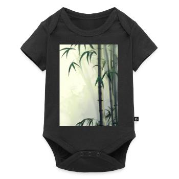 Bambus - Baby Premium Kurzarmbody - Schwarz - Vorne
