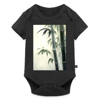 Bambus - Baby Premium Kurzarmbody - Schwarz - Vorne