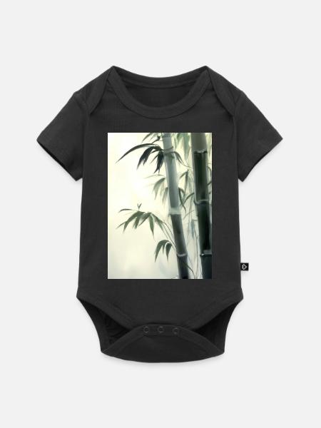 Bambus - Baby Premium Kurzarmbody - Schwarz