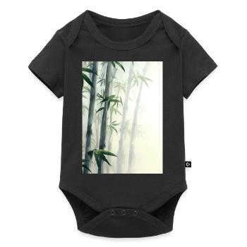 Bambus - Baby Premium Kurzarmbody - Schwarz - Vorne