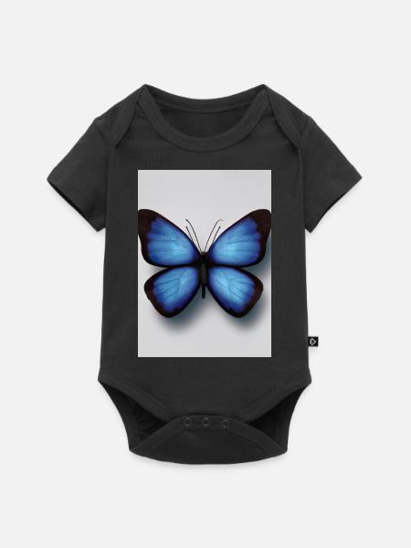 Blauer Schmetterling - Baby Premium Kurzarmbody - Schwarz