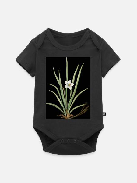 Frontlicht Blume - Baby Premium Kurzarmbody - Schwarz