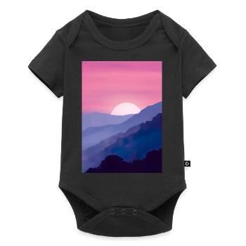 Rosa Sonnenuntergang - Baby Premium Kurzarmbody - Schwarz - Vorne